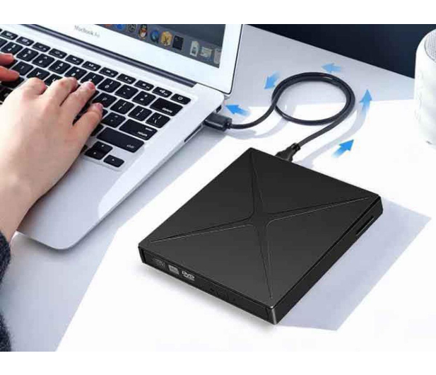 Zenwire Napęd Zewnętrzny DVD-CD RW HUB USB-C USB 3.0 4w1 SD SY885 - 1604630 - zdjęcie 8